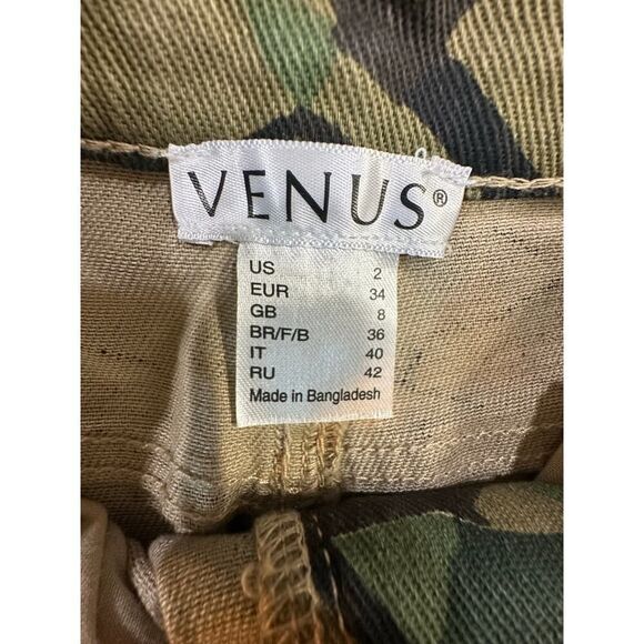 Venus Denim Army Military Mini Green Camo Cargo Skirt with 5 Pockets - Size 2 - Picture 6 of 14